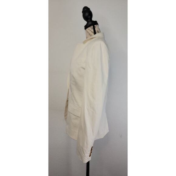 J CREW Thompson Blazer Womens SZ 0 Bi Stretch Schoolboy Jacket Ecru A03651 - Picture 6 of 9